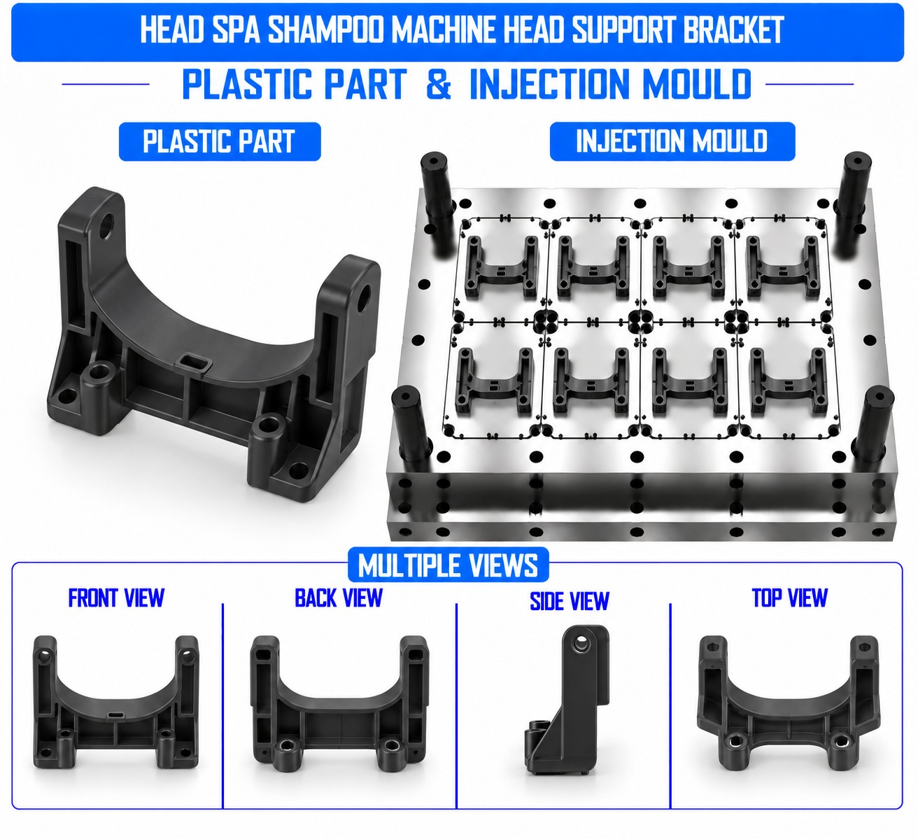 Head Spa Shampoo Machine Plastic Head Support Bracket Mould and Moulding Services